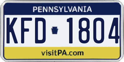 PA license plate KFD1804