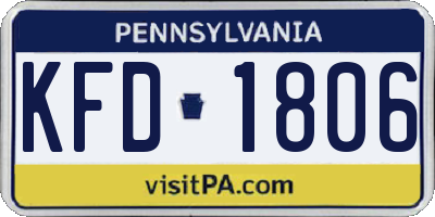 PA license plate KFD1806
