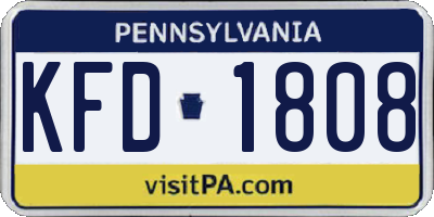 PA license plate KFD1808