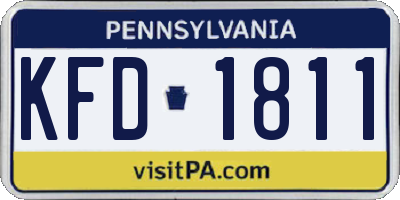 PA license plate KFD1811