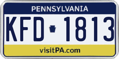 PA license plate KFD1813