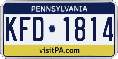PA license plate KFD1814