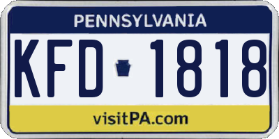 PA license plate KFD1818