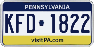 PA license plate KFD1822