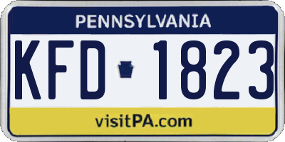 PA license plate KFD1823