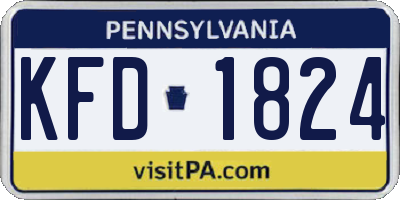 PA license plate KFD1824