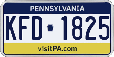 PA license plate KFD1825