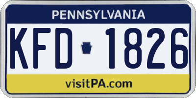 PA license plate KFD1826