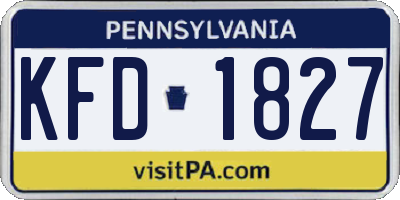 PA license plate KFD1827