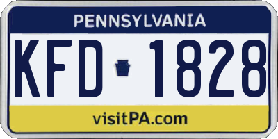 PA license plate KFD1828