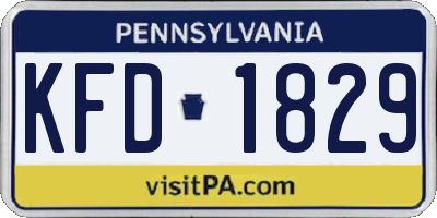 PA license plate KFD1829
