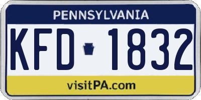 PA license plate KFD1832