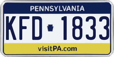 PA license plate KFD1833