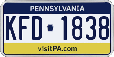 PA license plate KFD1838