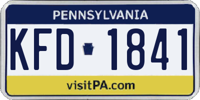 PA license plate KFD1841