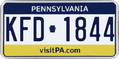 PA license plate KFD1844