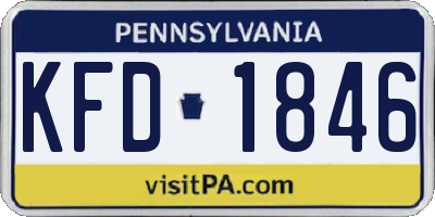 PA license plate KFD1846