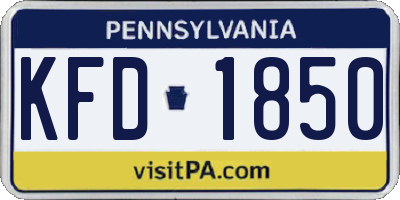 PA license plate KFD1850