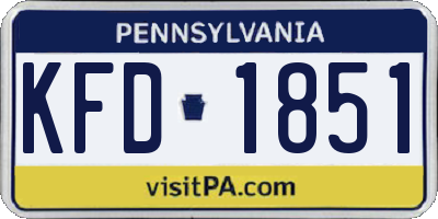 PA license plate KFD1851