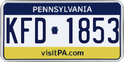 PA license plate KFD1853