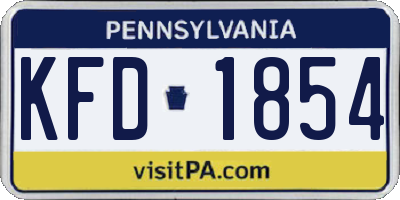 PA license plate KFD1854