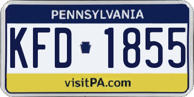 PA license plate KFD1855