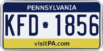 PA license plate KFD1856