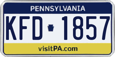 PA license plate KFD1857