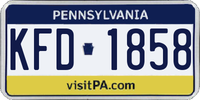PA license plate KFD1858