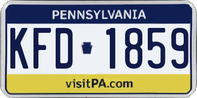 PA license plate KFD1859