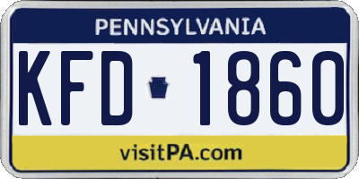 PA license plate KFD1860