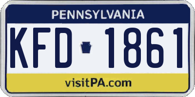 PA license plate KFD1861