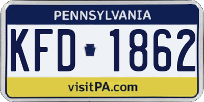 PA license plate KFD1862