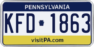 PA license plate KFD1863