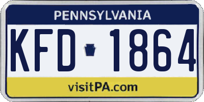 PA license plate KFD1864