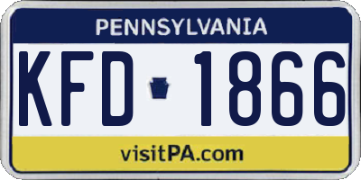 PA license plate KFD1866