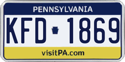 PA license plate KFD1869