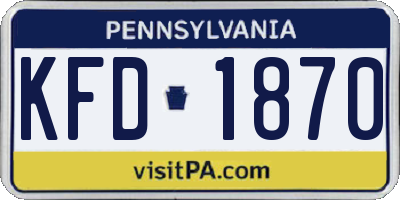 PA license plate KFD1870