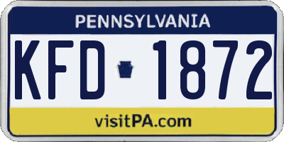PA license plate KFD1872