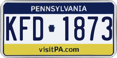 PA license plate KFD1873