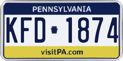 PA license plate KFD1874