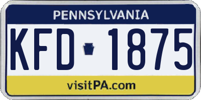 PA license plate KFD1875