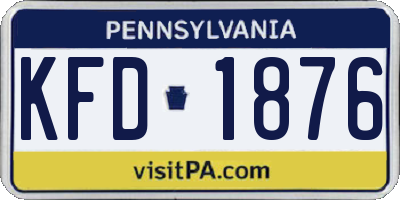PA license plate KFD1876