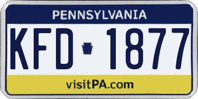 PA license plate KFD1877