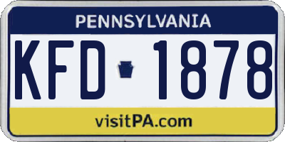 PA license plate KFD1878