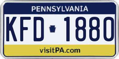 PA license plate KFD1880
