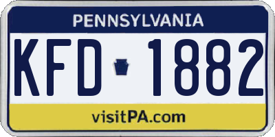 PA license plate KFD1882