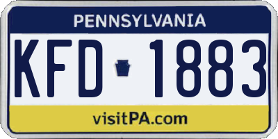 PA license plate KFD1883