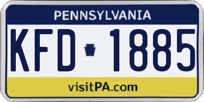 PA license plate KFD1885