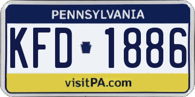 PA license plate KFD1886